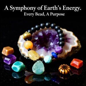 Unique Chakra Bracelet for 6.5-7" Wrists ~ Handpicked Semi-Precious Stone Beads